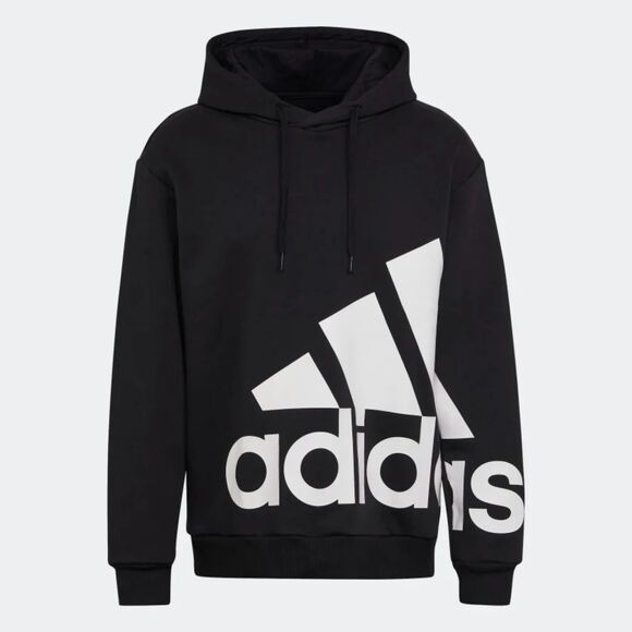 adidas Other - ADIDAS MENS ESSENTIALS GIANT LOGO FLEECE HOODIE BLACK SIZE MEDIUM HL6925 NEW